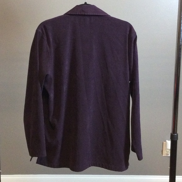 XL Erika & Co deep purple brushed button down top - Picture 2 of 14